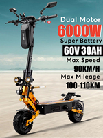 YUME X11+ 6000W Dual Motor Electric Scooter 60V-30AH Adult Off-road Electric Scooter Max Speed 95KM/H Brushless Motor 100KM