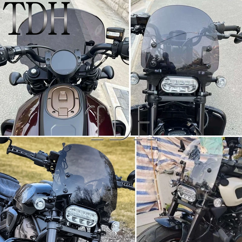 2021 22 neue Motorrad Windschutzscheibe Abdeckung Bildschirm Objektiv Motorrad Windabweiser Für Harley Sportster S 1250 RH1250 RH 1250 S Windschutz