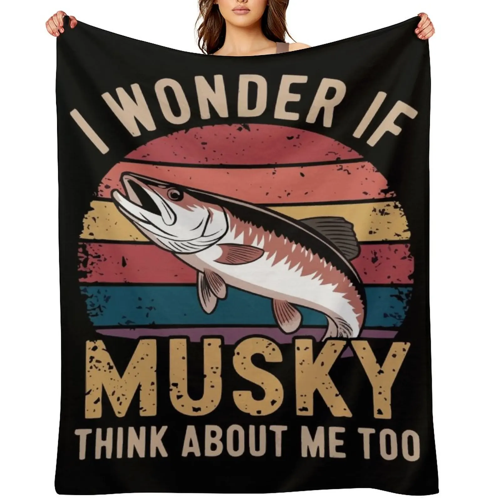 

Musky Fishing Think About Throw Blanket Loose Thins Winter beds Flannels Blankets