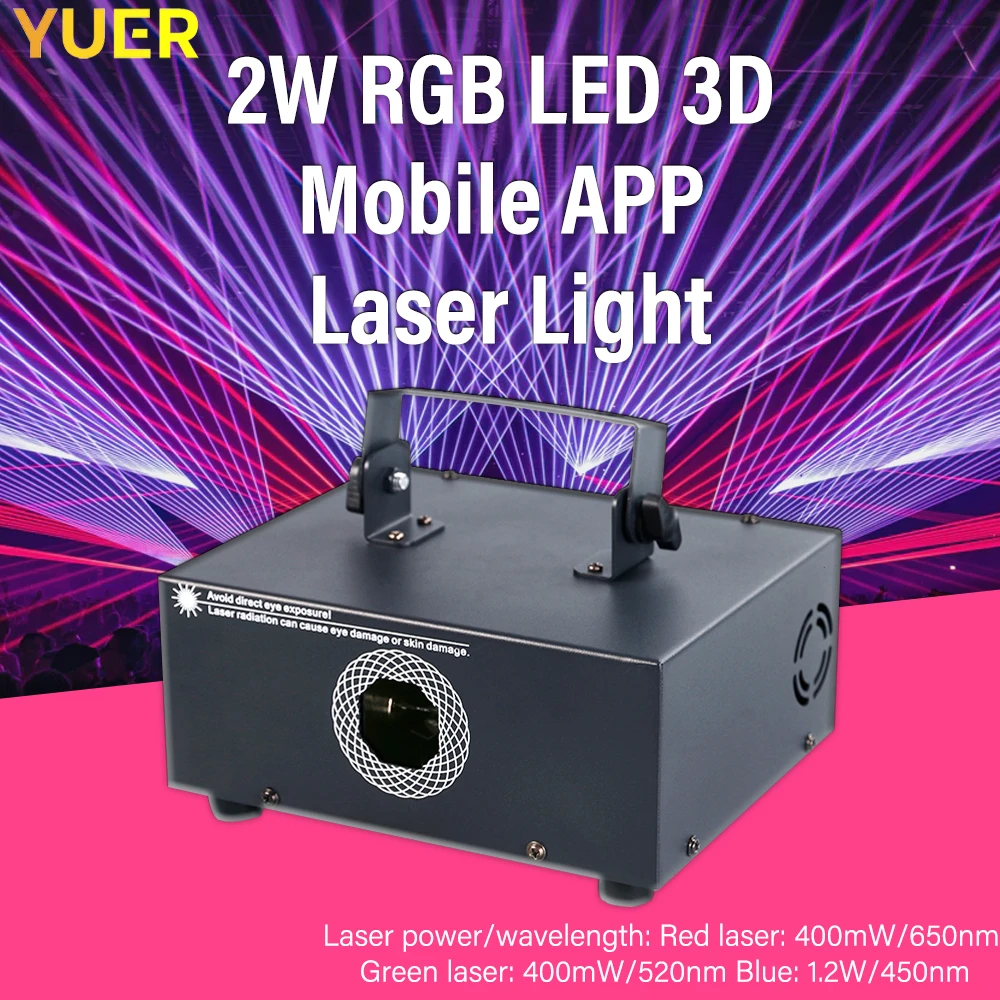 

Яркий лазерный RGB-проектор YUER, 2 Вт | Режимы управления через приложение DMX512 | 20K сканер | Каналов | Идеально подходит для вечеринок, клубов, диджеев, выступлений на сцене