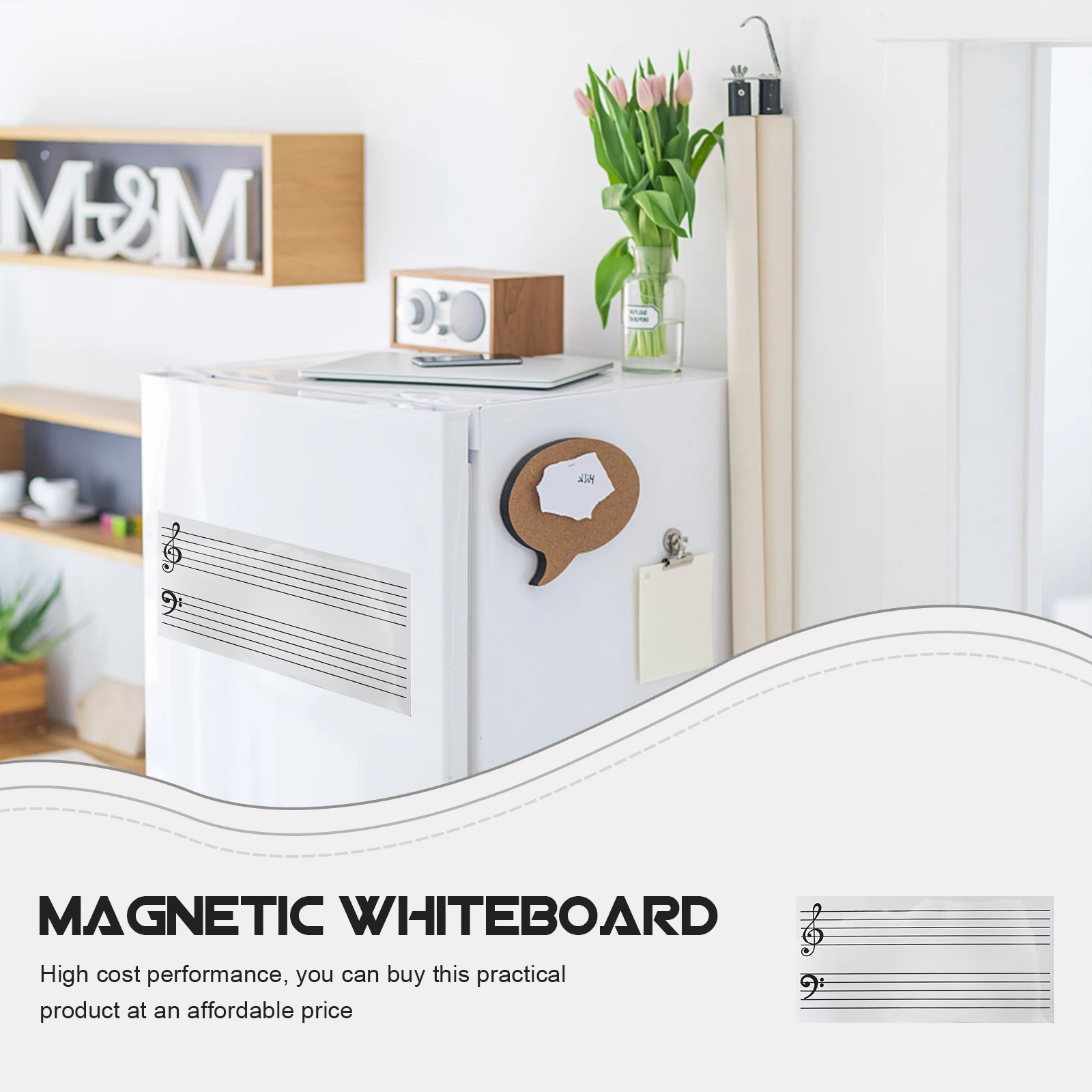 

PVC Magnetic Note Stickers for Music Teaching Whiteboard Stave Notes Decor Fridge Magnets Reusable Lightweight Child