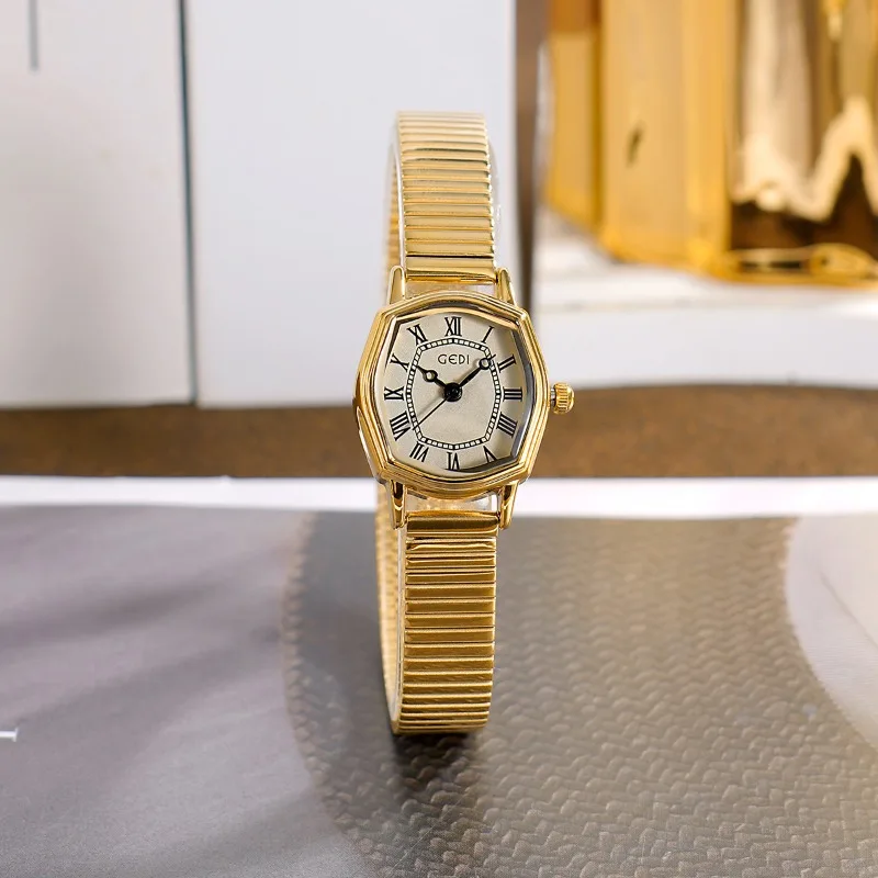 Simple retro Roman women's watch niche high value luxury gold student quartz waterproof watch 2025 new birthday gift