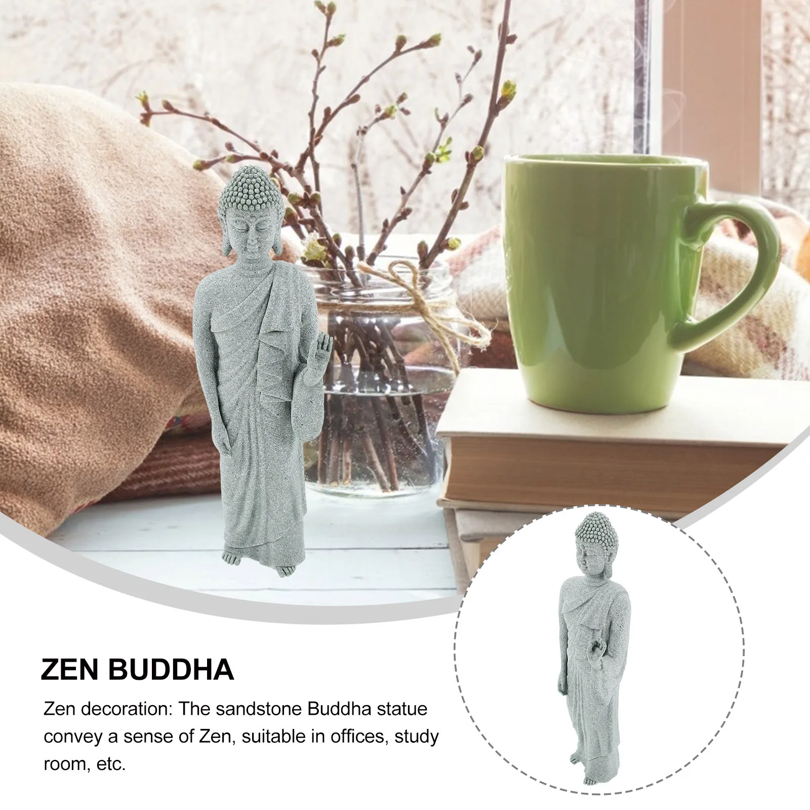 

Decoration Desktop Statue Sandstone Craft Small Sculpture Tabletop Movable Figure for Statues