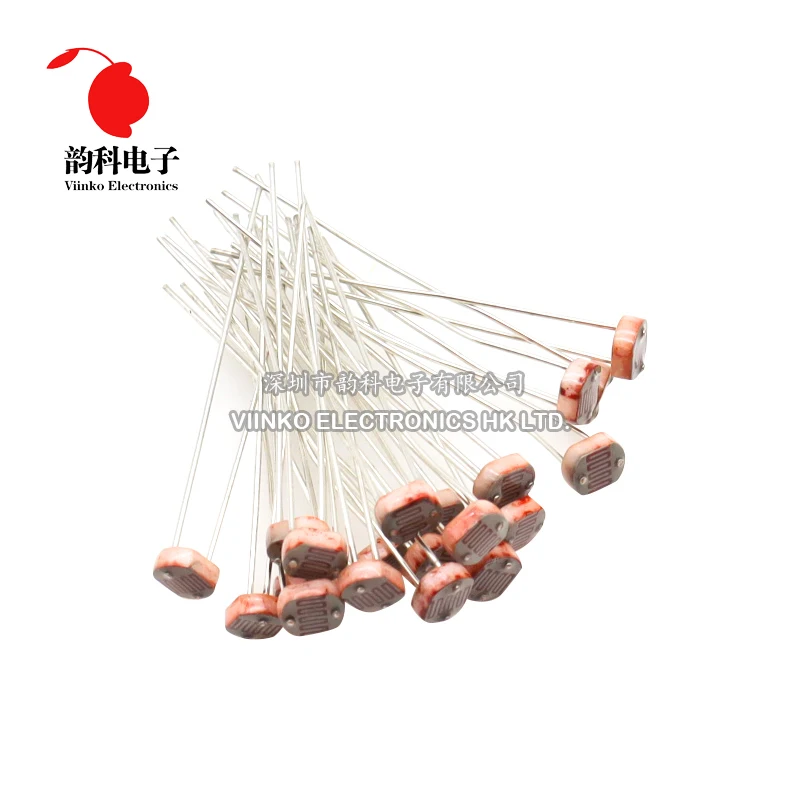 20PCS LDR Photo Light Sensitive Resistor Photoelectric Photoresistor 5528 GL5528 5537 5506 5516 5539 5549 For Arduino