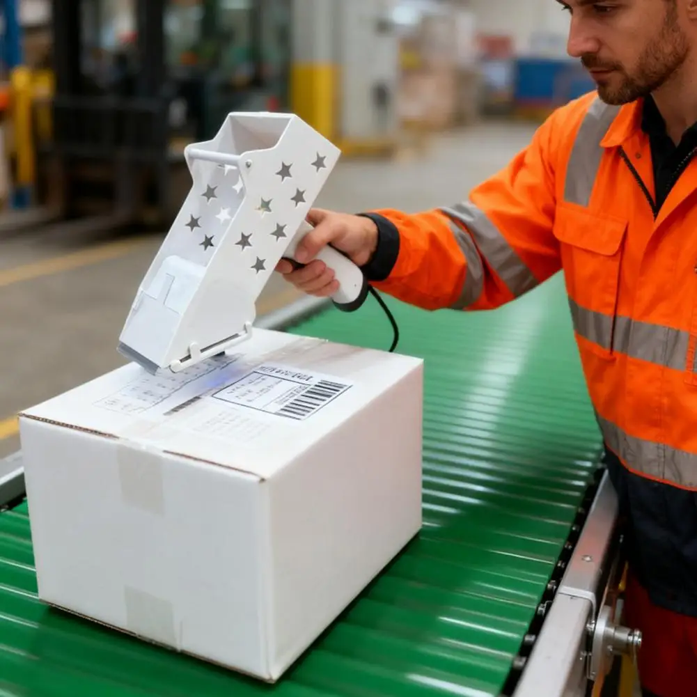 Label Applicator with Magnet Roller Plate Label Applicator Portable Handheld Barcode Sticker Machine for Round for Convenience