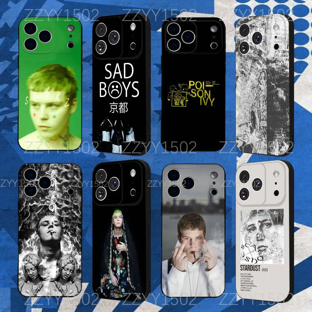 Funda de teléfono Rapper Yung Lean Ghosts para iPhone 17,16,15,14,13,12,Pro,Max,Plus,E,SE4,Air,Mini Funda negra