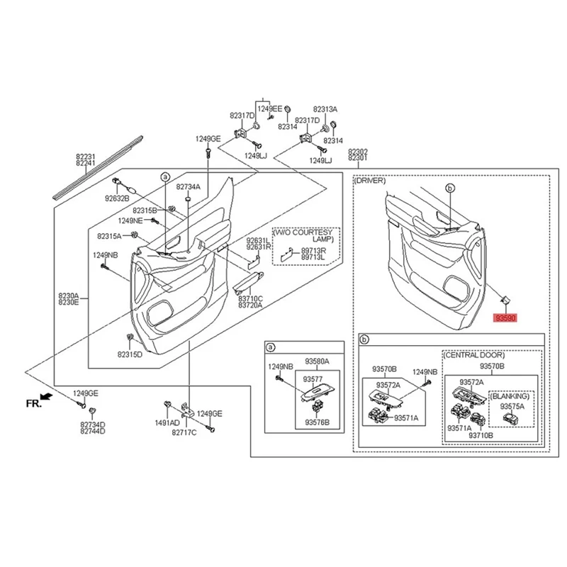 

93555-4H010KD переключатель открывания топливной горловины в сборе для Hyundai I800 Starex 2007-2018 крышка топливного бака кнопочный переключатель детали