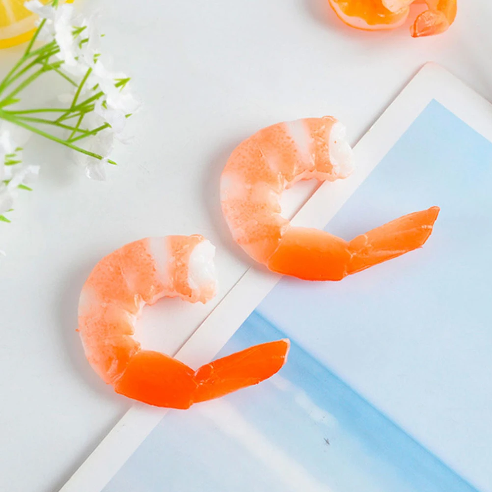 

8Pcs High-Durability Simulated Shrimp Realistic-Looking Artificial Food for Kitchen Decorative Piece Office Desk Accent Novelty