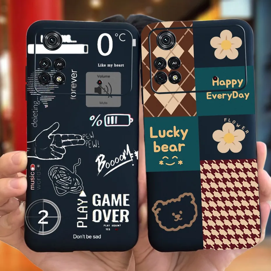 For Xiaomi Poco M4 Pro Case Lovely Pattern Candy Color Phone Case For Poco M 4 M4 Pro 5G 4G PocoM4 Soft Silicone TPU Back Cover