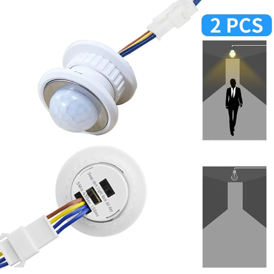 Motion Sensor Light Switch 220V 110V Pir Presence Sensor for Lighting Time Delay Adjust Movement Detector Lamp Automatic Switch