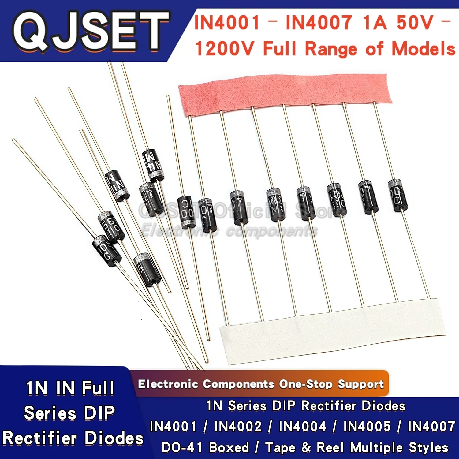 20pcs Diodos Retificadores DIP IN4007 IN4001 IN4002 IN4004 IN4005 1A 1200V 50V 100V 400V 600V DO-41 1N4007 1N4001 1N4002 1N4004 4005
