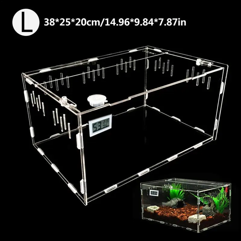 Tarantula Enclosure Transparent Reptile Feeding Box Mini Pet House For Spiders Scorpions Praying Mantises Snake Breeding