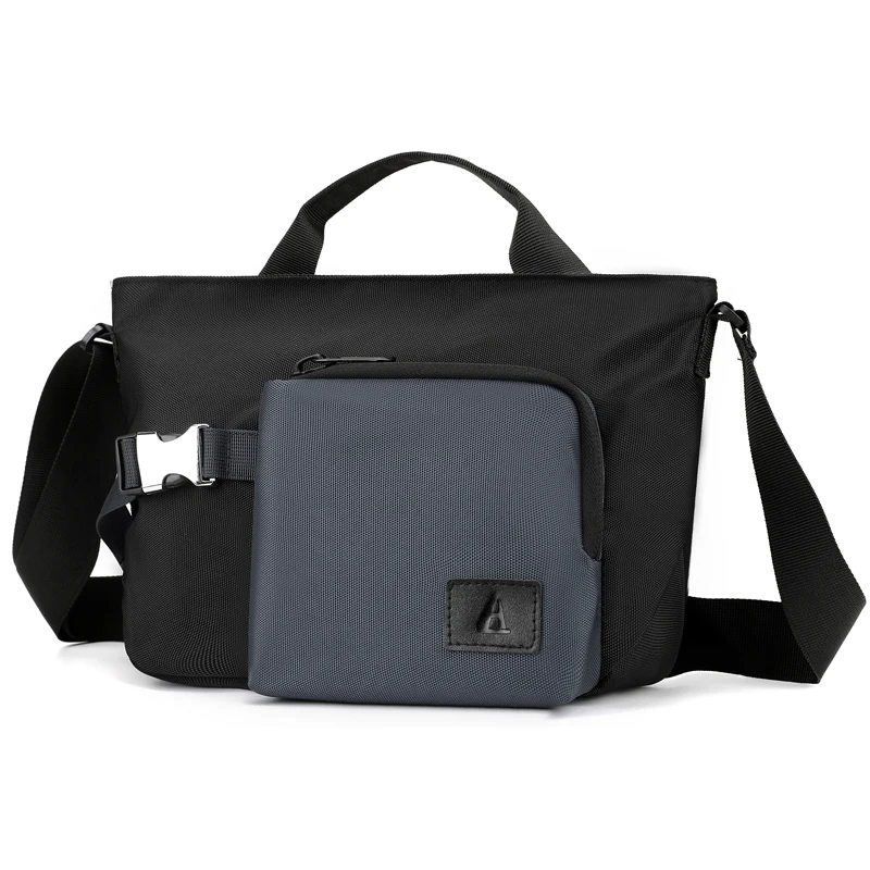 Bolsa mensageiro de bloqueio de cores masculina, bolsa masculina VC, mochila leve de nylon, bolsa transversal de ombro