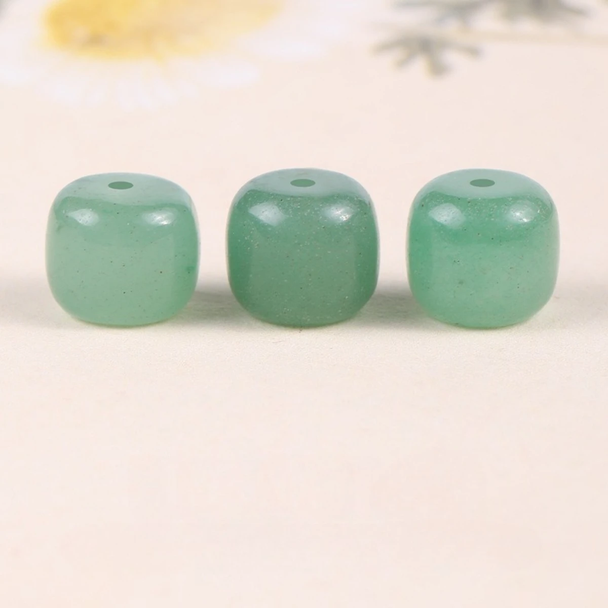 25 pcs 9x10 mm Natural Aventurine Barrel Beads Not Dyed Not Enhanced