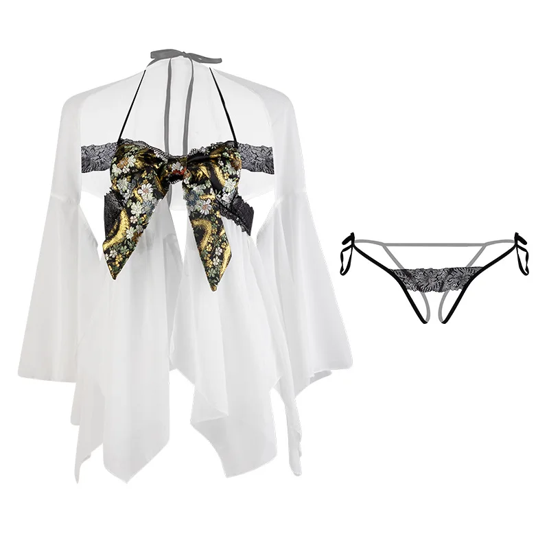 

2025 Hot New Erotic Sexy Women Lace Bow Pajamas Nightgown Sexy Lingerie Temptation Outfits Erotic Costumes