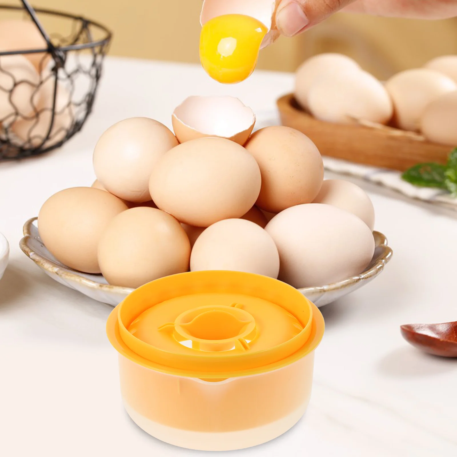 

Egg Yolk White Separator Large Capacity Kitchen Tool Egg Beater Filter Storage Essential Cooking Baking Yolk Extractor for Home