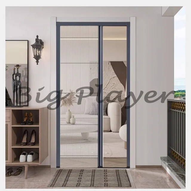 telescopic folding sliding screen doors, aluminum alloy mosquito-proof ventilation screen Windows, sand doors and Win 2