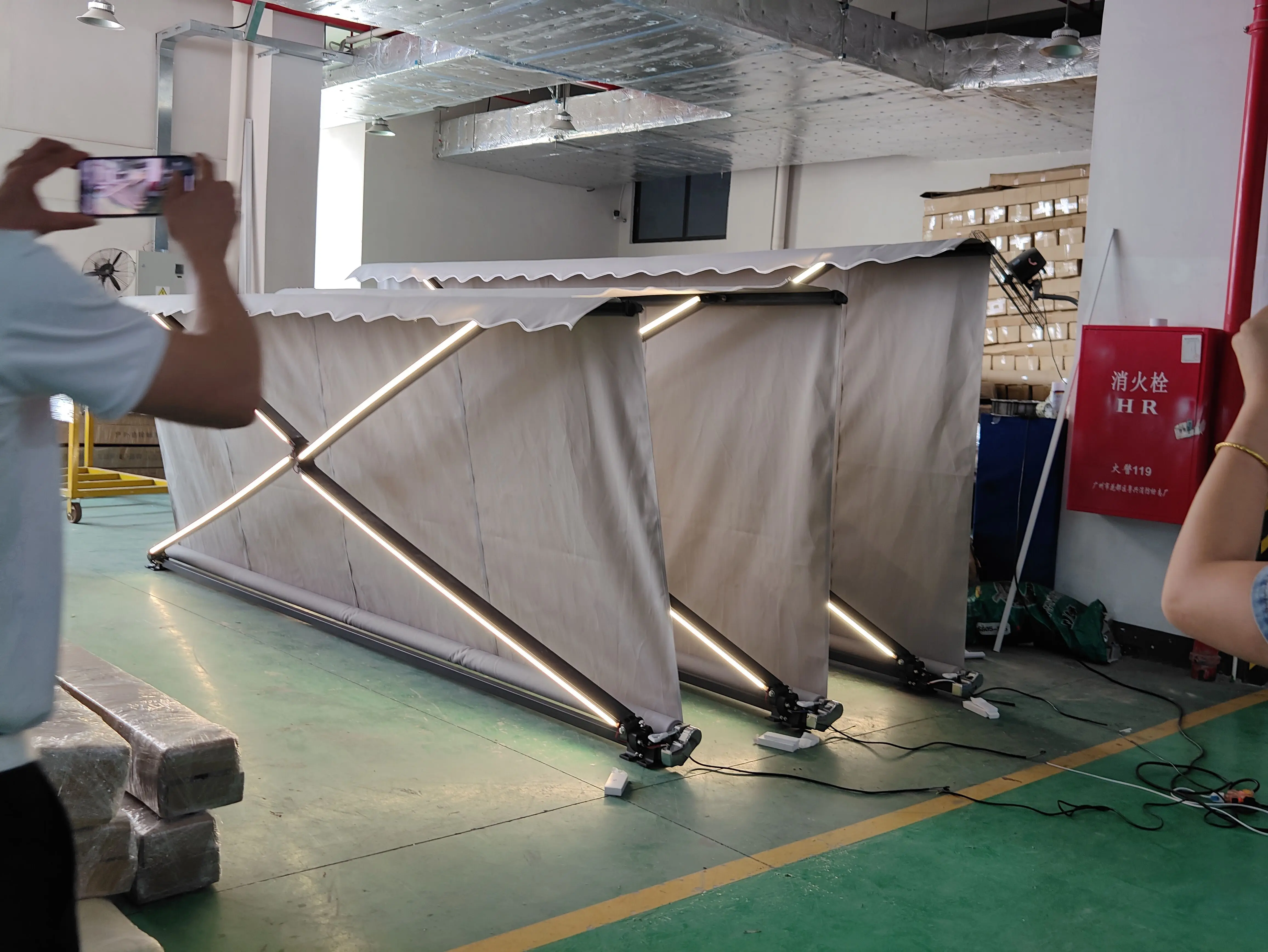 Motorized Awning Retractable Acrylic UV Protection Outdoor Garden Patio Balcony Business Event Factory Customizable size