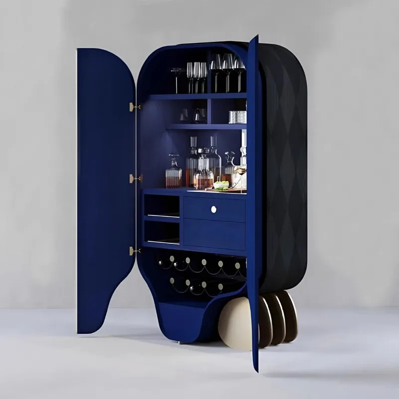 high-end solid wood wine cabinet modern light luxury villa large flat living room home dining side cabinet creative wine cabinet