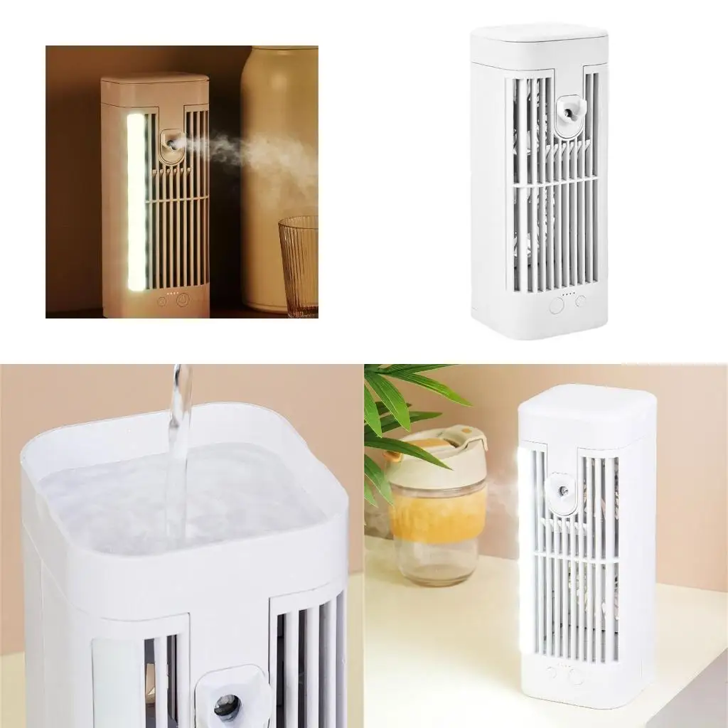 

D0AB Портативные кондиционеры Настольный распылительный вентилятор 3-скоростной вентилятор воздушного охлаждения Увлажнитель с