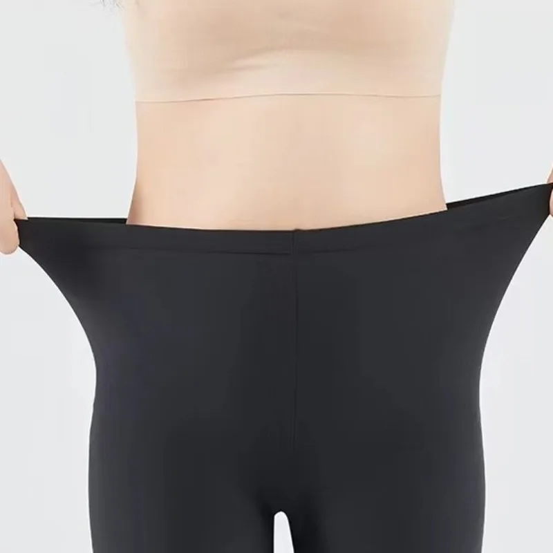 Celana Pendek Keamanan Mulus 2 IN 1 untuk Wanita Celana Dalam Sutra Es Keren Elastis Pinggang Tengah Musim Panas Celana Pendek Rok Dalam Ukuran Besar