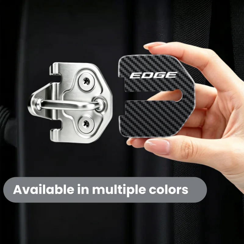 4PCS Stainless Steel Car Door Lock Anti-rust Cover Styling for Ford EDGE Logo Protective Case Buckle Auto Interior Decoration
