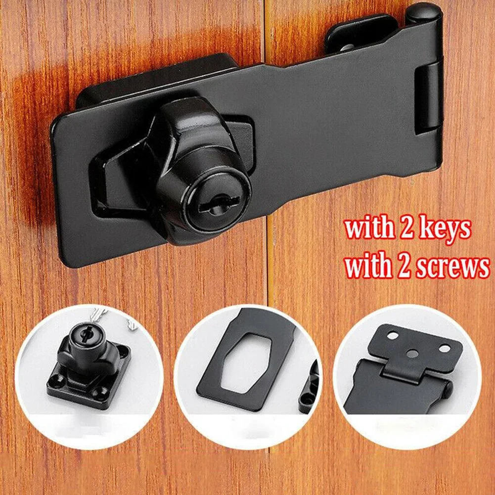 Door Lock Security Protection Lock Card 3Inch Locking Hasp And Staple With Keys Padlock Garage Lock Cupboard Home