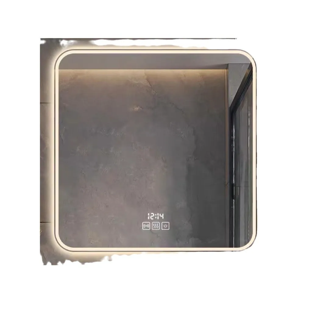 

LED smart bathroom mirror full-length mirror square frameless bathroom mirror defogging punching Bluetooth touch sense