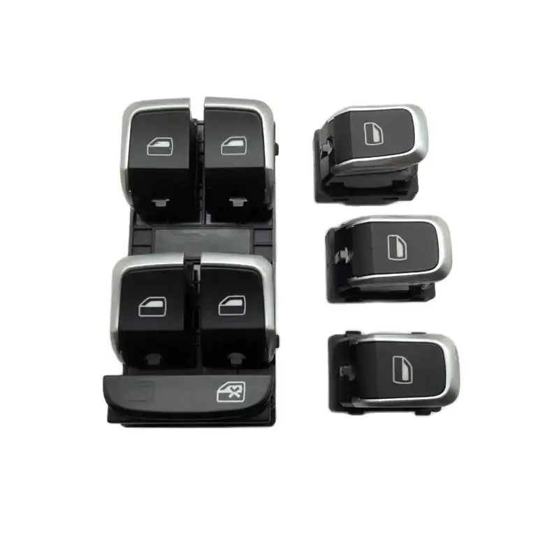 

SKTOO 4PCS/Set New Chrome Electronic Window Control Switch Button Set For AUDI A4 S4 B8 Q5 8KD959851A 8KD959855A