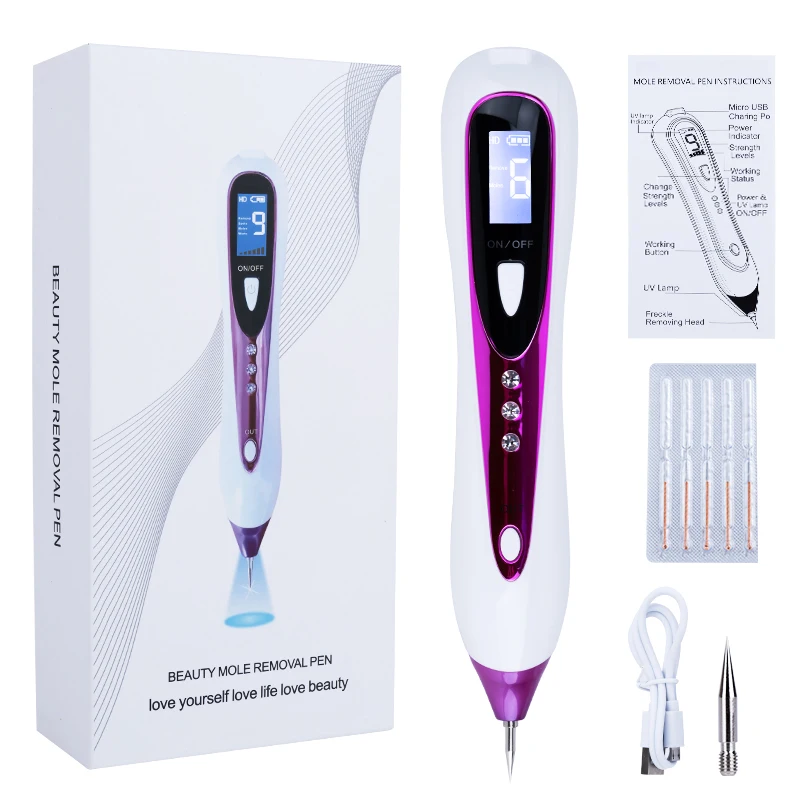 Pluma de Plasma para el cuidado de la piel, herramienta láser para eliminación de tatuajes, etiquetas de verrugas, puntos negros, papiloma, verrugas, lunares y acné