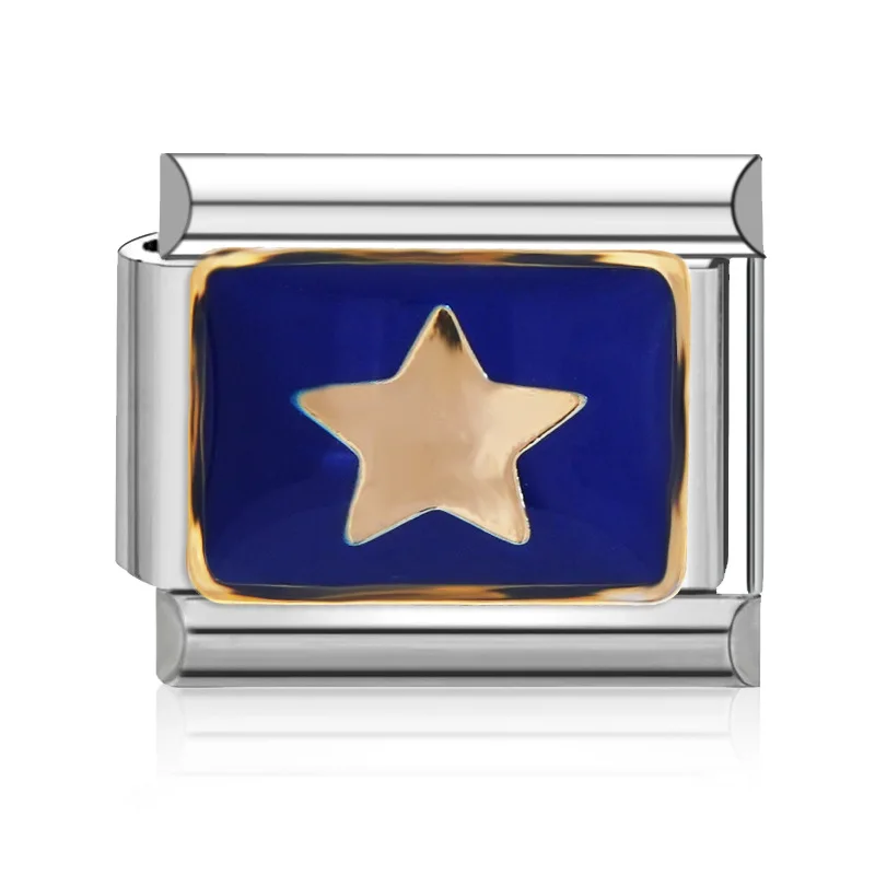 متجر سحر إيطالي سوار إيطالي ساحر 9 ملم سلسلة نجوم وقمر ذاتية الصنع