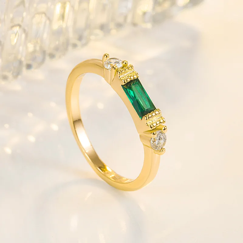 

100% 925 Sterling Silver Emerald Stone Jewelry Ring for Women Anillos De Silver 925 Jewelry Wedding Bands Emerald Ring Jewellry