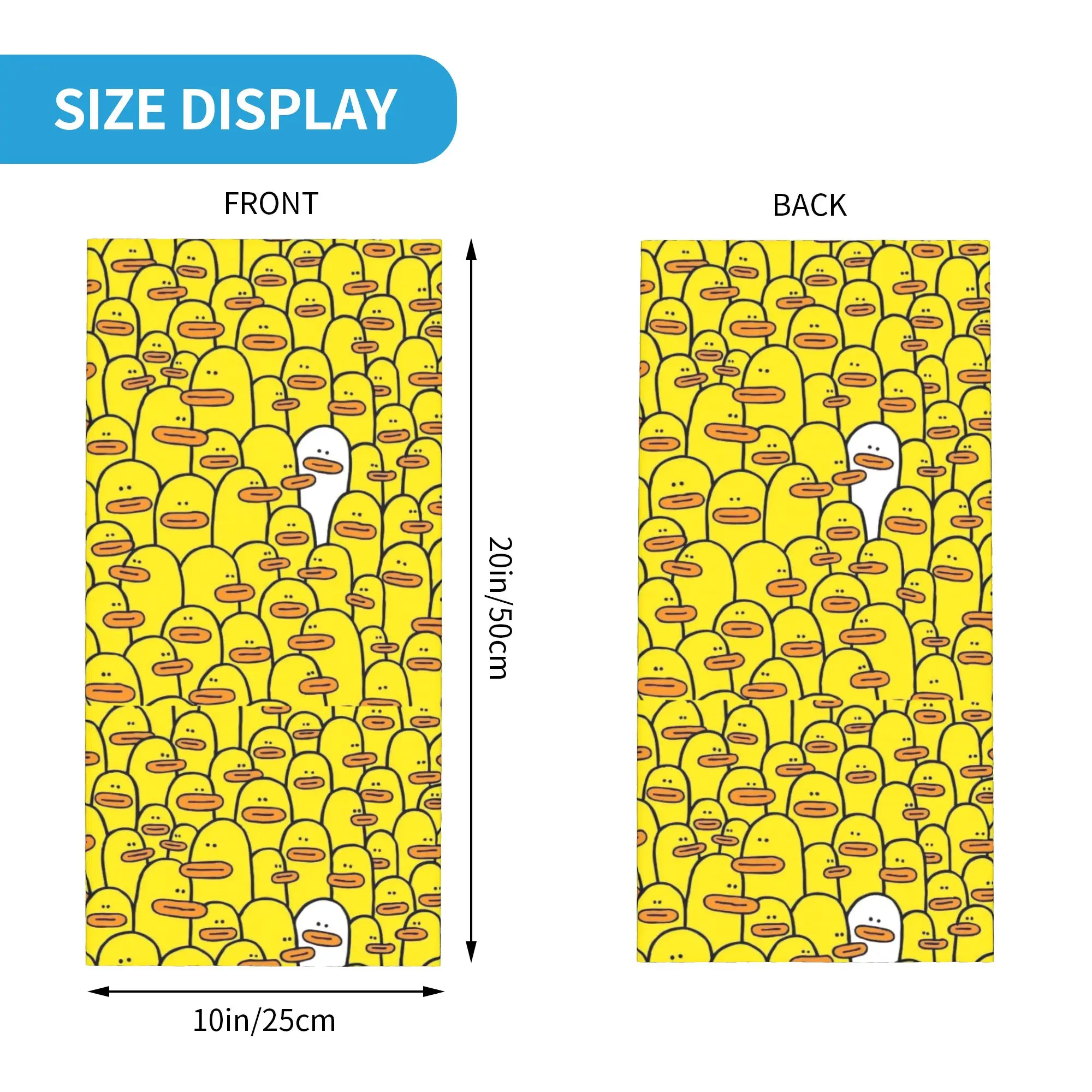 Custom Yellow Classic Rubber Duck Neck Gaiter Men Women Windproof Winter  Bandana Scarf for Hiking