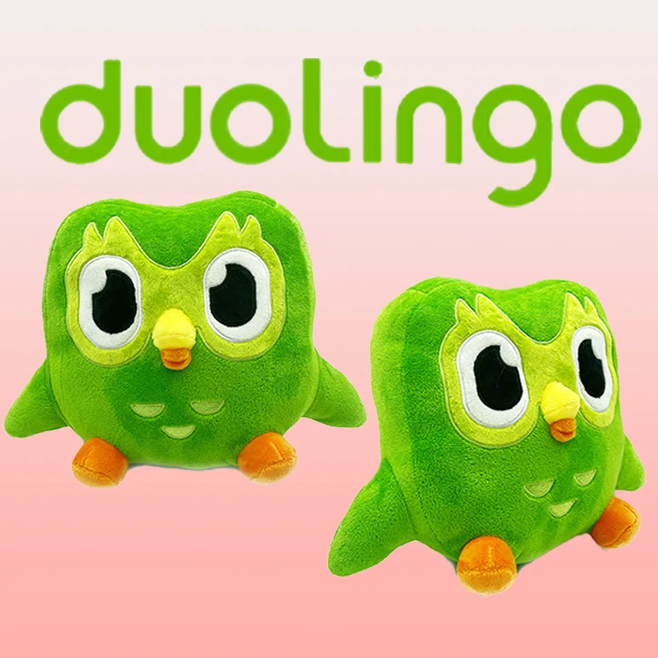 بلوشي من الثنائي البومة Kawaii Duolingo الأخضر البومة ألعاب من نسيج مخملي الكرتون أنيمي البومة دمية لينة محشوة الحيوان الأطفال هدية عيد ميلاد #1
