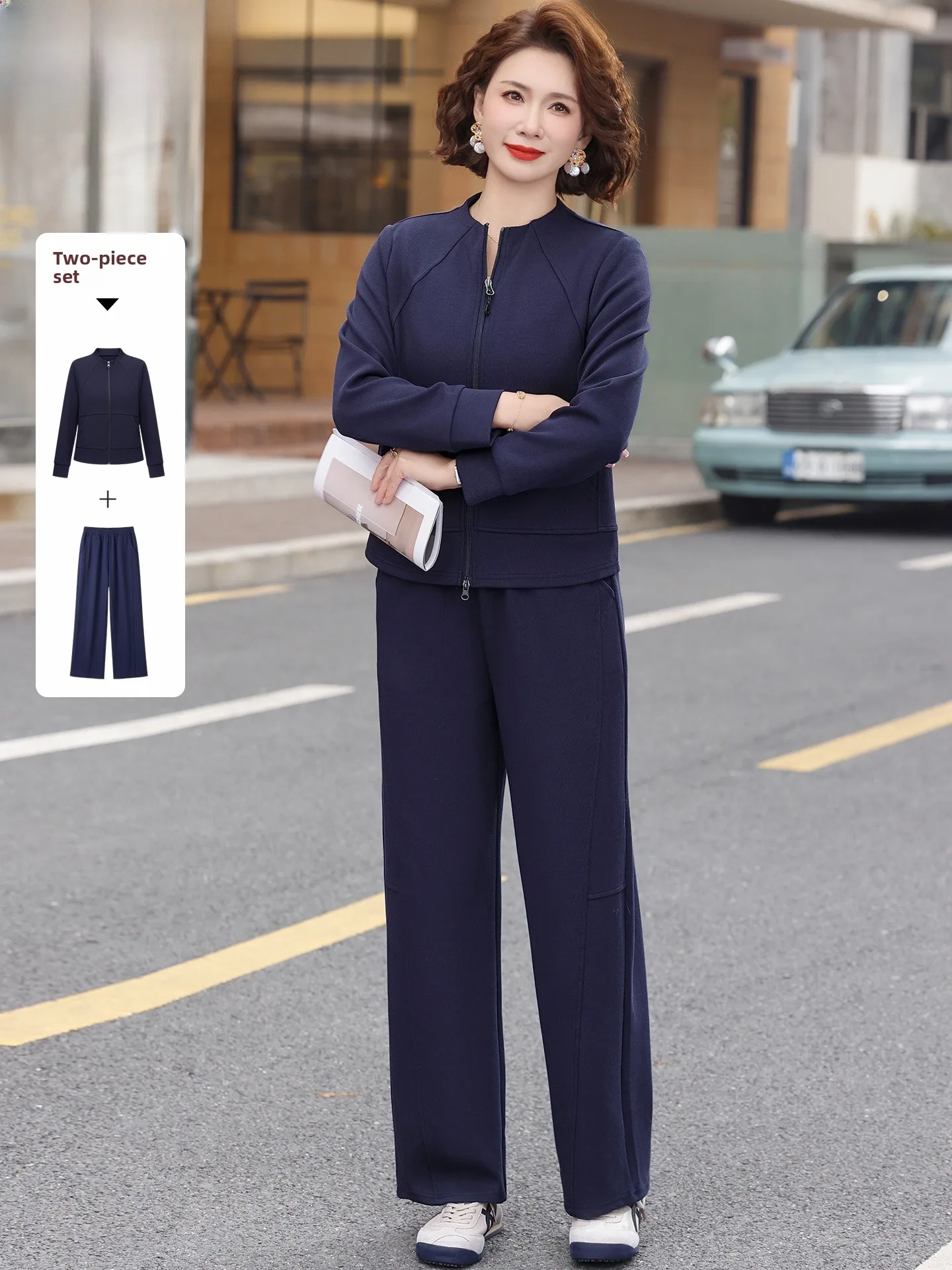 

Sli Mom Spring Sportswear Set Women's Casual Two-Piece Suit Middle-Aged And ly Spring Autumn Outerwear Top