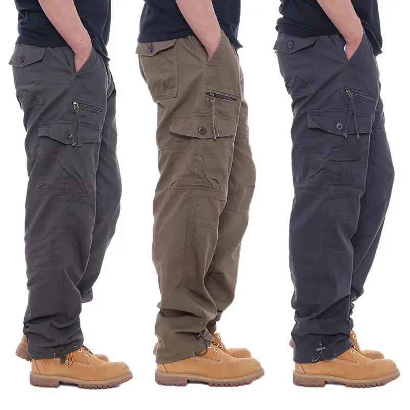 

Loose Men's Workwear Pants Multiple kets Oversize Casual Trousers Spring Autumn Winter Dad Pants Youthful Energy Sle
