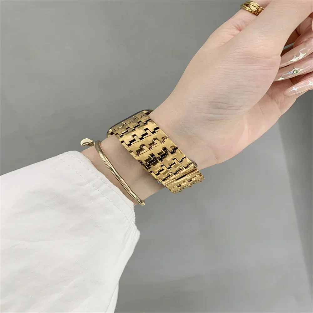 1pc Birdseye Stainless Steel Apple Watch Band 42/44/45/49mm 38/40/41mm For Apple Watch Series Ultra2 Se 9/8/7/6/5/4/3/2/1