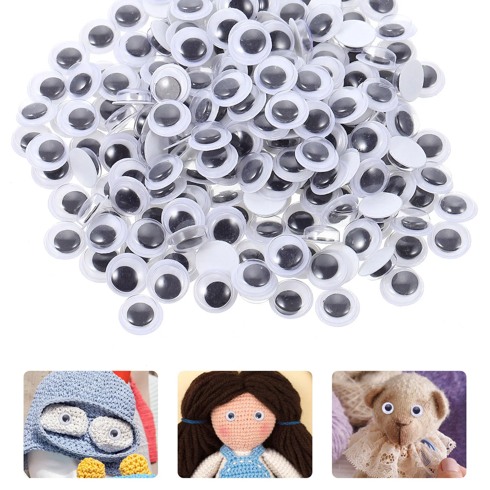 

1 Bag Plastic Eyeball Stickers Self-Stick Eyes for DIY Characters Creature Crafts Fun Kids Handicraft Materials Decorative