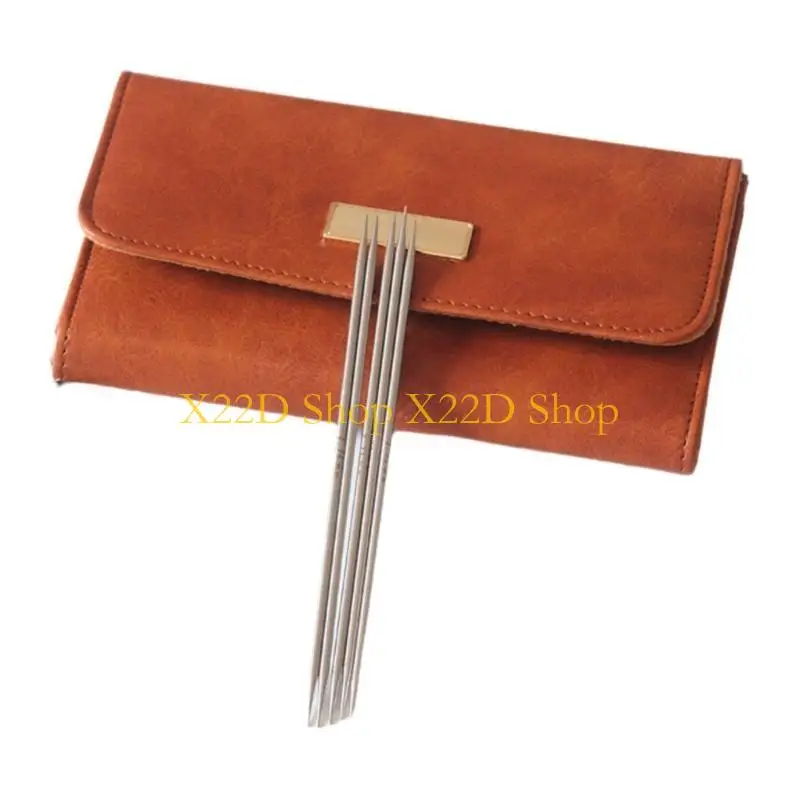 

X22D 35Pcs Double Pointed Head Knitting Needle Set Long Stainless Steel Straight Knitting Needle for Beginner Adult Knitting