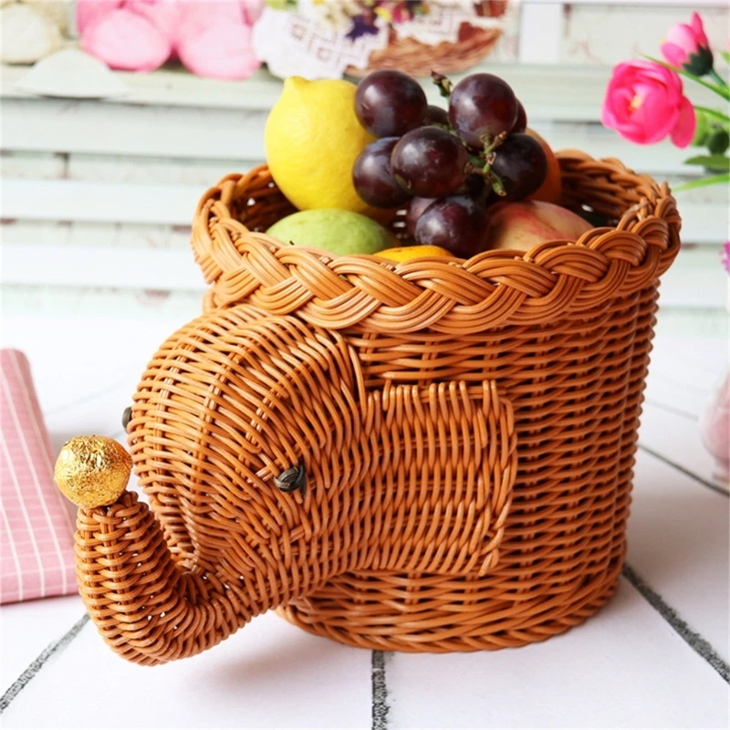 Cesta armazenamento elefante adorável elegante para decoração casa elegante portátil para roupas, brinquedos itens
