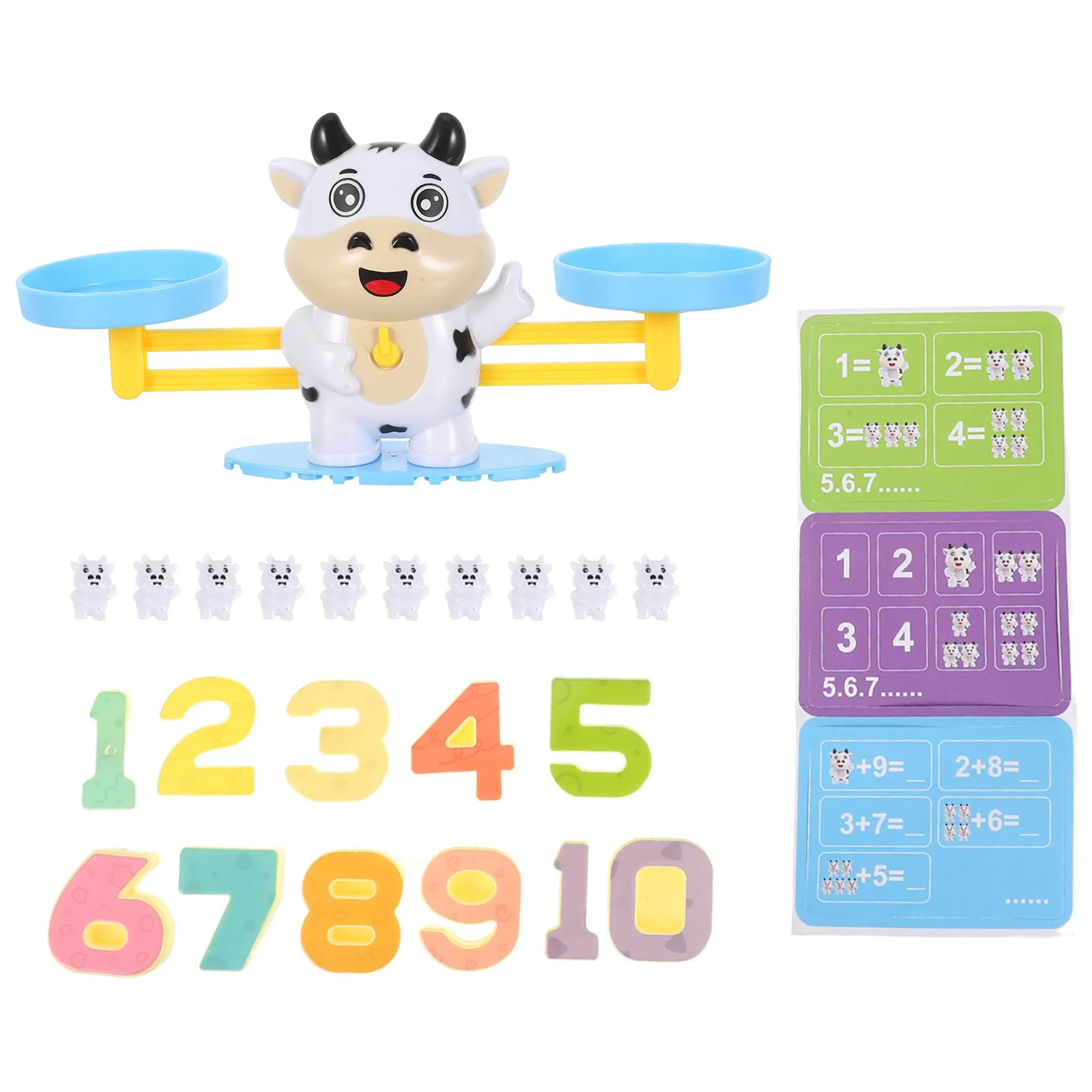 

1 Set Cow Number Math Game Montessori Counting For Toddlers Stem Arithmetic Learning Preschool Kindergarten Educational Scale