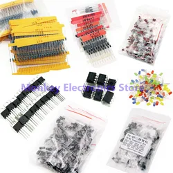 Kit de composants électroniques, 8 types de diodes à résistance LED, circuit intégré IC ne555 lm317, puzzles électrolytiques Itor to-92 to-220