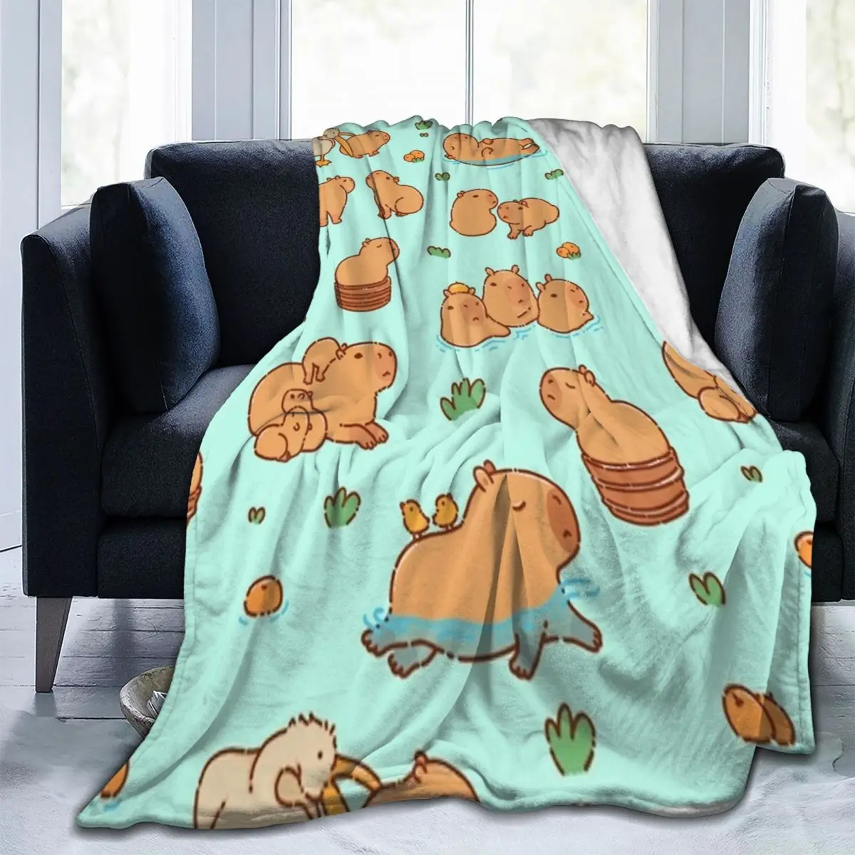 

Capybara (16) Blankets Flannel Sofa Throw Blanket Breathable Throw Blankets for Home Bedroom Travel Throws Bedspread Quilt
