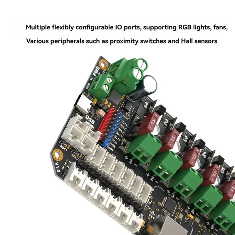 Multi functional printer fusion board 6-way CANBUS USB 2.0 power distribution expansion module