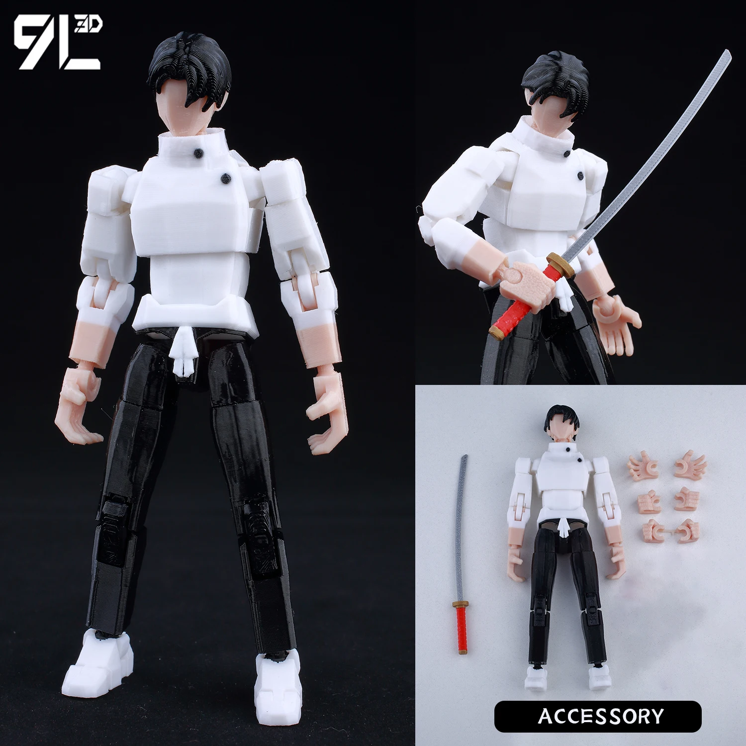 9L3D Titan 13 Vormontiertes Gojo Sukuna Jujutsu Toji Actionfiguren-Set 3D-Druck Dummy Glücksbringer Vollkörper Mechanischer Roboter Spielzeug