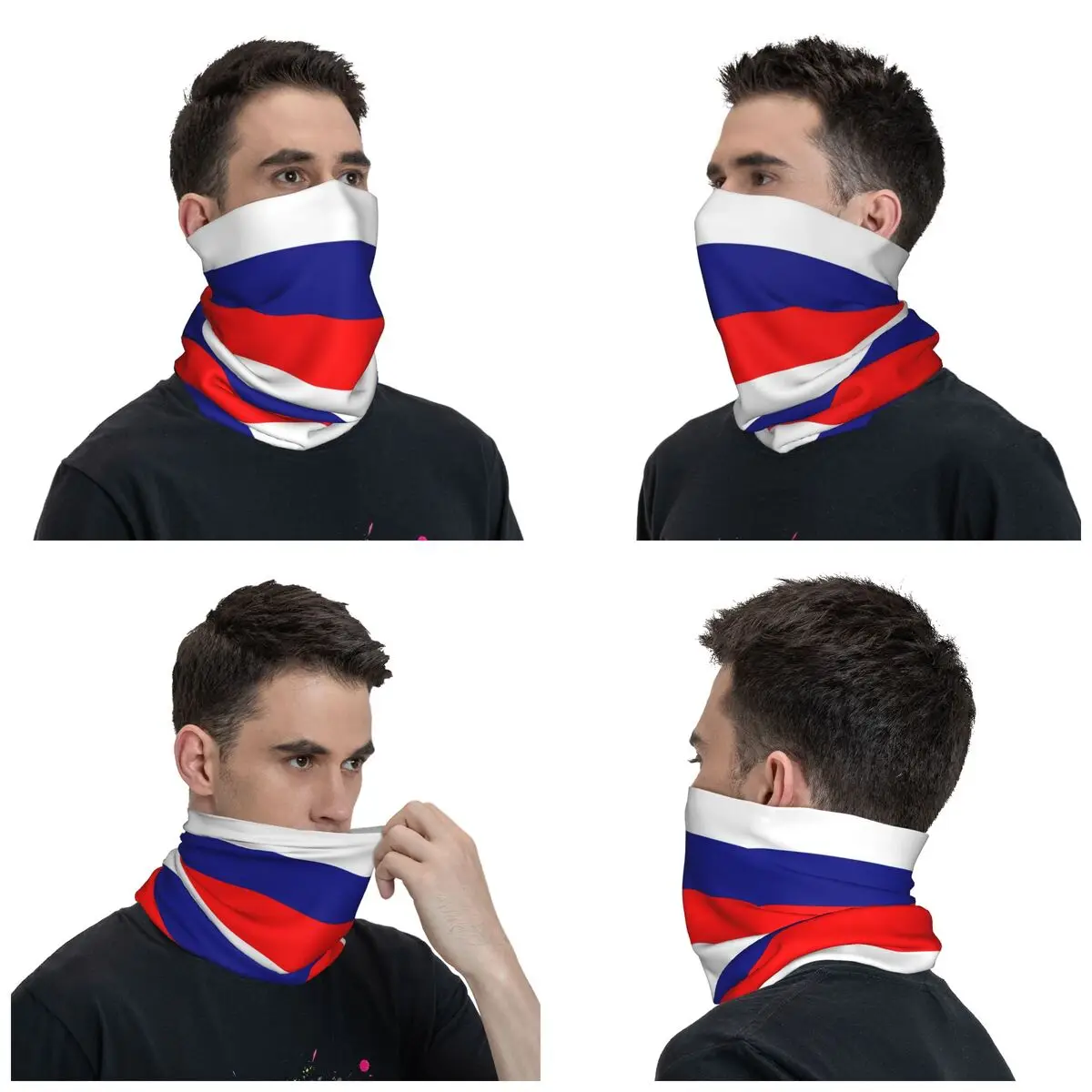 Russian Russia Flag Bandana Neck Gaiter Printed Balaclavas Magic Scarf Multi-use Cycling Sports for Men Women Adult Washable