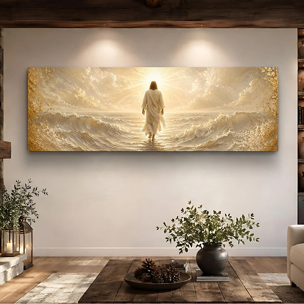 ภาพพิมพ์แคนวาสพระเยซูเดินบนน้ำ - Lighting Decoration On Wall บทวิจารณ์และราคา