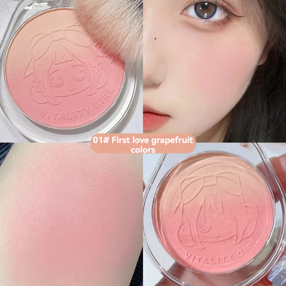 Vibrant Blush Gradient Blush Natural Nude High Light Contouring Disc One Delicate Not Easy To Fly Pink Woman