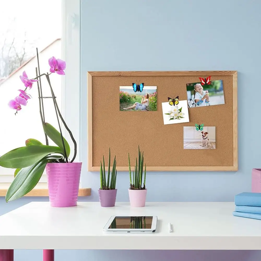 30Pcs Creative Colorful Butterflies Push Pins 3D Reusable Blackboard Push Pins with Box Multifunctional Decorative Studs