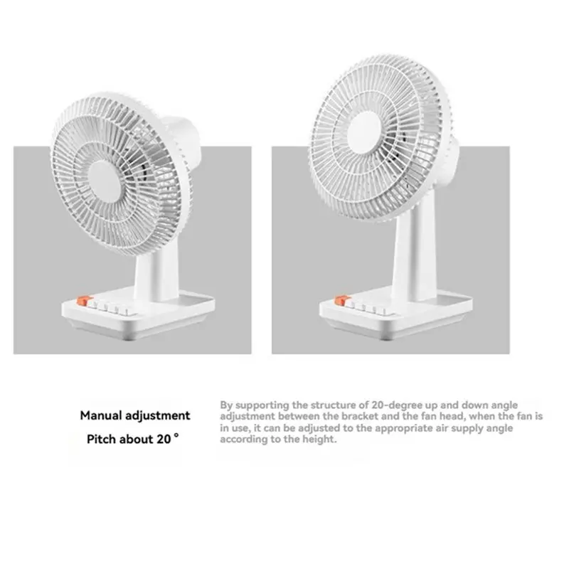 A64K USB Portable Rechargeable Fan Four-Speed Retro Electric Fan Desktop Oscillating Fan Adjustable Tilt